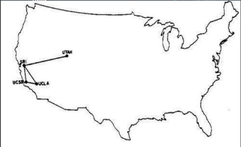 Карта интернета в 1969 году