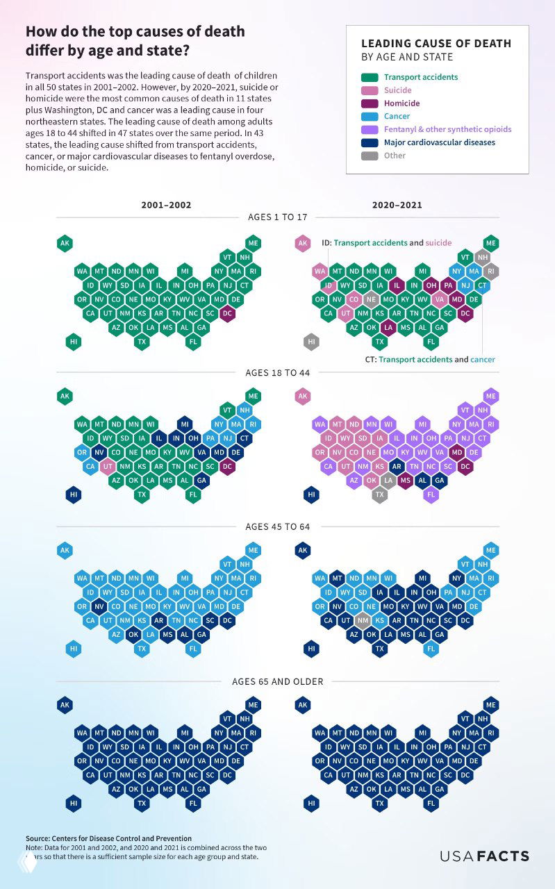 Причины смертности в США по поколениям (2001–02 и 2020–21)