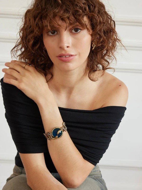 Каркасный браслет Serpenti с синим кристаллом
