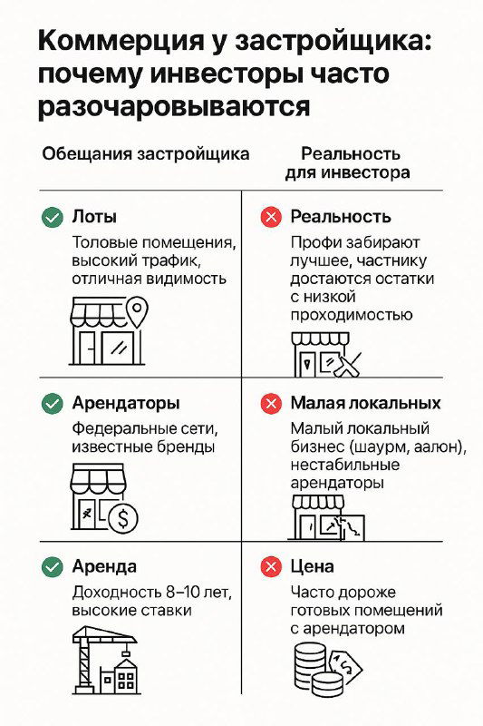 Покупка коммерции у застройщика: риски и разочарования