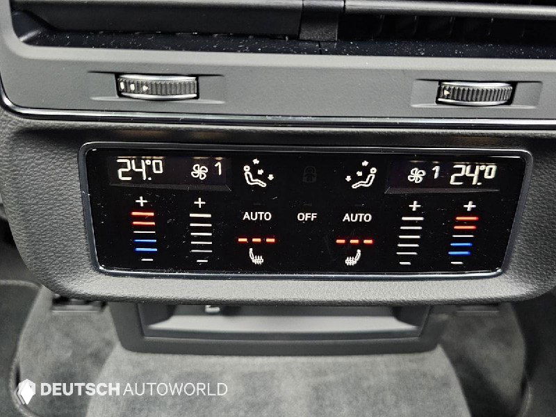 Панель управления климатом и задний блок управления в Audi Q8: сенсорные регуляторы температуры и индикация режимов