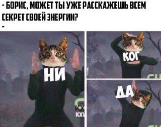 Трёхпанельный мем с котом в тёмной одежде: последовательность кадров с меняющимися подписями, передающая скрытность и юмор разговора о «энергии».