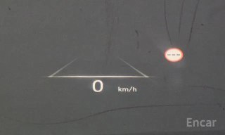 Проекция проекционного дисплея (HUD) с цифровым спидометром Hyundai Palisade рестайлинг 2022, показан нулевой пробег в момент съемки.