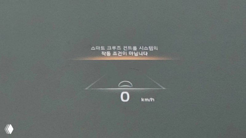 Проекция HUD на лобовое стекло KIA Mohave 2022 — показания скорости и вспомогательных систем, видна графика на лобовом стекле.