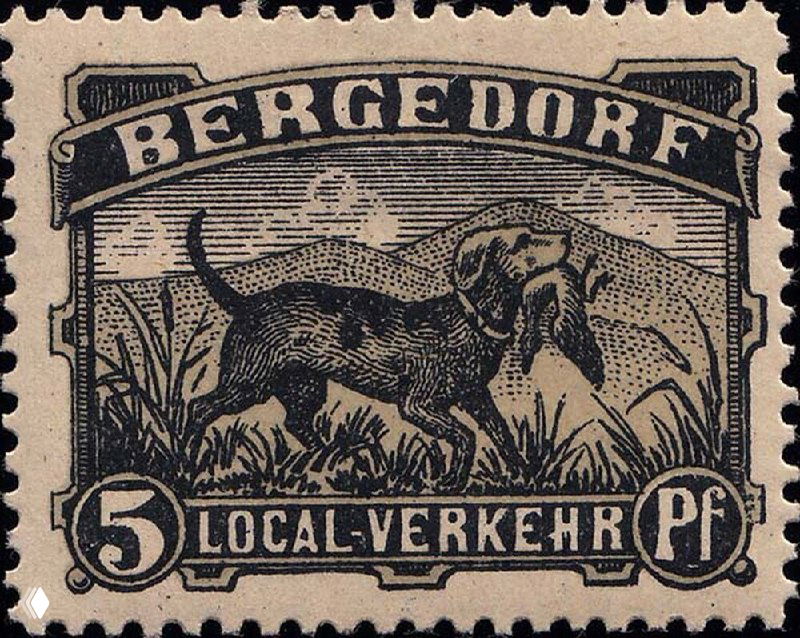 Почтовая марка Бергедорф, 1887