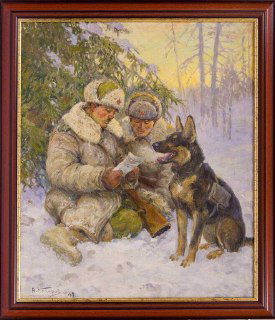 С донесением — картина А. Н. Комарова (1879–1977)