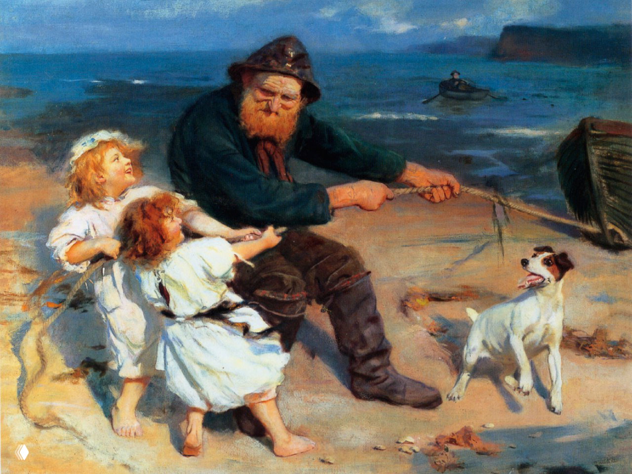 Сцена в гавани — Arthur John Elsley (1860–1952)