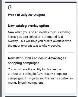 Обновления в фб: текст в каталоге и модель атрибуции