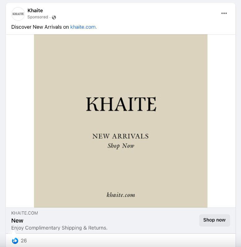 Разбор рекламного креатива Khaite для холодной аудитории