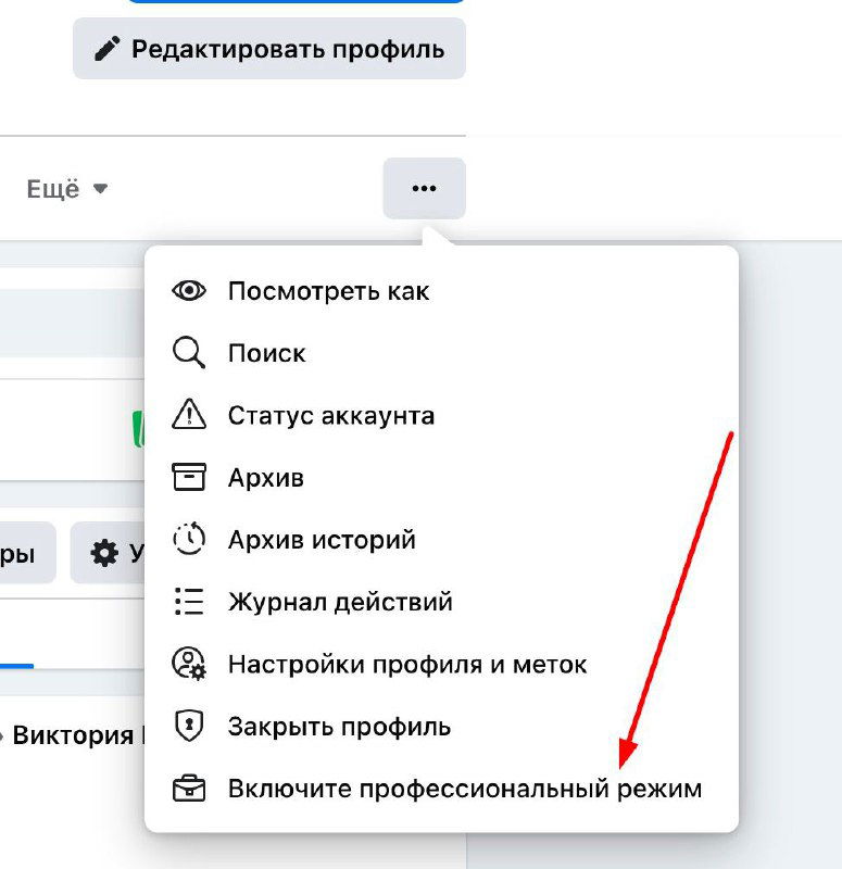 Профессиональный режим в фейсбук
