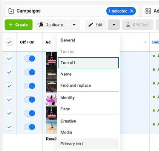 Как быстро поменять текст во всех объявлениях группы разом.