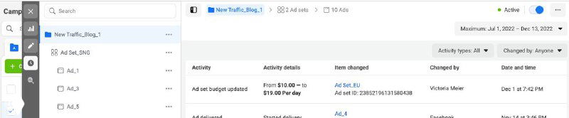 Как узнать, кто и когда менял рекламу в ФБ