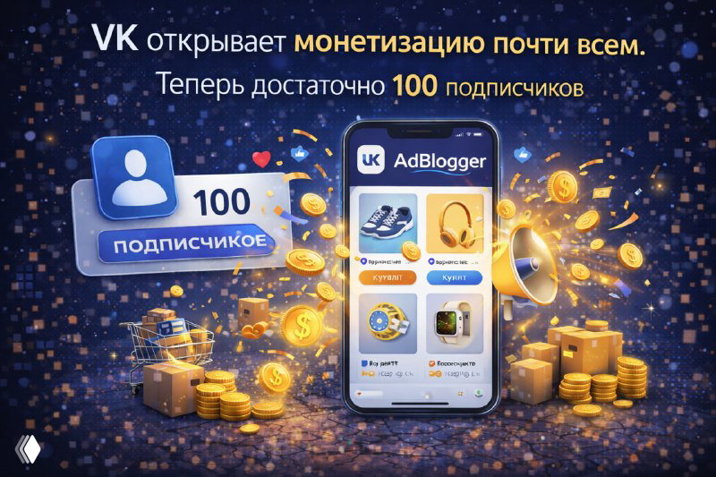 VK снизил порог монетизации до 100 подписчиков