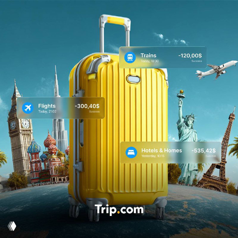 Trip.com: оплата авиабилетов и бронирований по миру