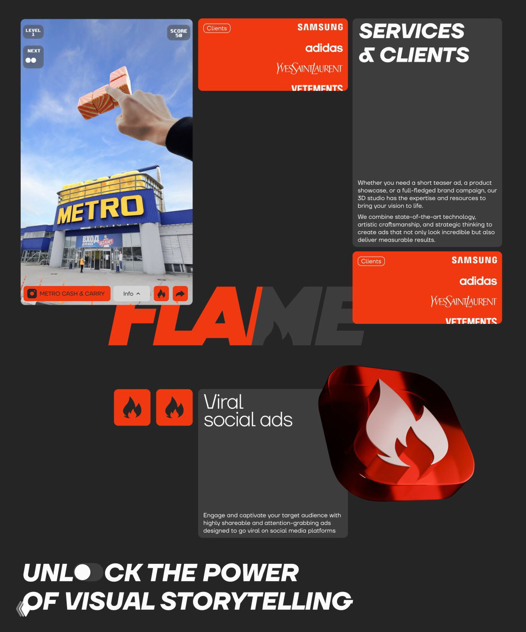 Flame CGI — кейс: рефреш логотипа и сайт‑портфолио