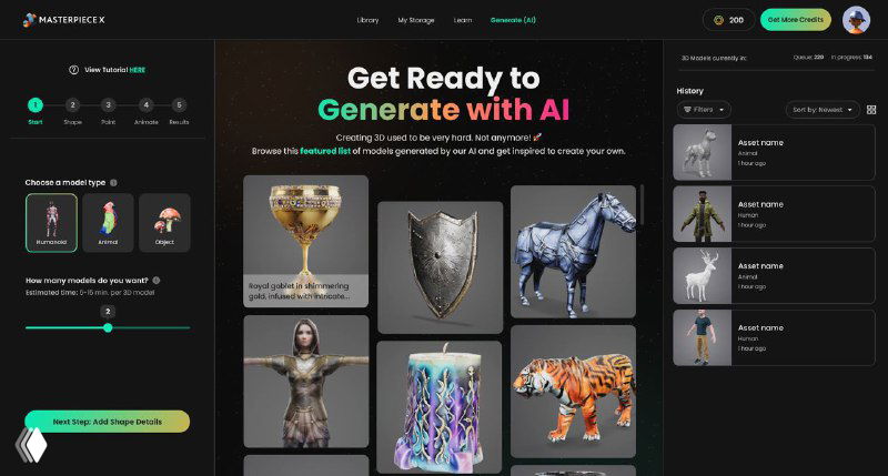 Masterpiece X — генерация 3D‑моделей ИИ