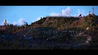 Кадр из Miniwood: детализированные игрушечные миниатюры, воссоздающие узнаваемые кинематографические сцены на масштабном миниатюрном ландшафте.