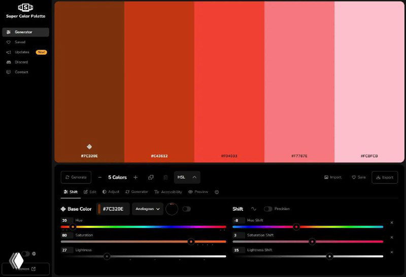 Super Color Palette — генератор цветовых палитр