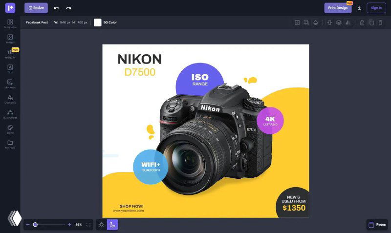 Pixelied — браузерный графический редактор с ИИ