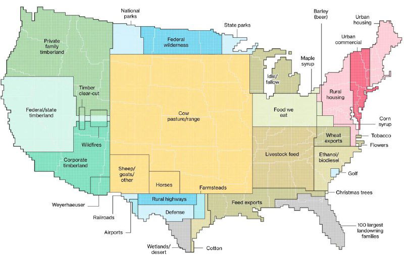 Интерактивная карта использования земель США — Bloomberg