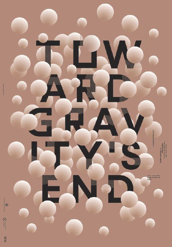 Плакат в бежево‑коричневой палитре с объёмными сферическими элементами и чёткой типографикой — исследование текстуры, объёма и глубины.