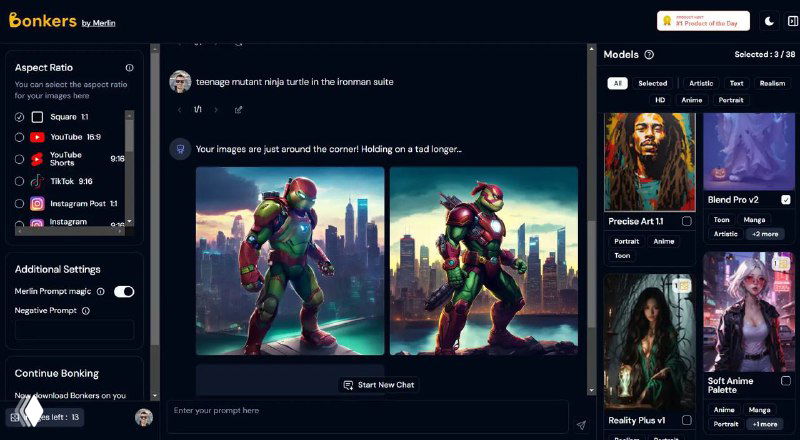 Bonkers — генератор изображений от Merlin AI