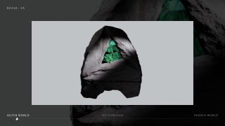 Концепт-объект с вырезом, демонстрирующий внутренний зелёный слой смолы и возможное применение как интерьерного украшения или арт-объекта.