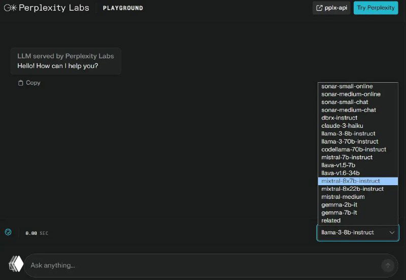 Perplexity Lab — песочница чат‑ботов