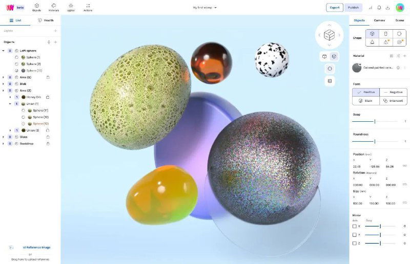 Womp — браузерный 3D‑редактор с процедурным моделированием