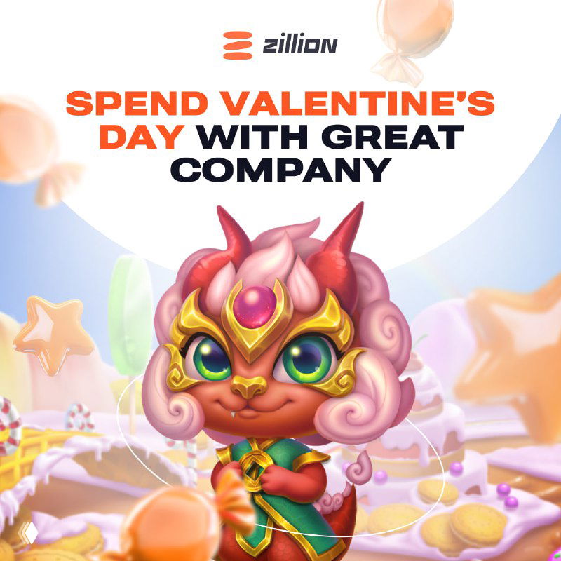 Valentine's Day with Cute Dragon and Candy Strike