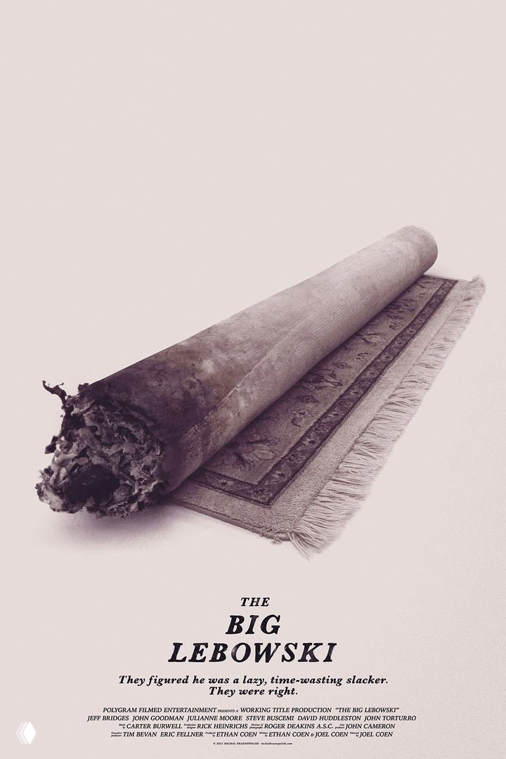 Постер «Singin' in the Rain»: раскрытый зонтик, под которым струится вода, минимализм и нюансы светотени на бежевом фоне.