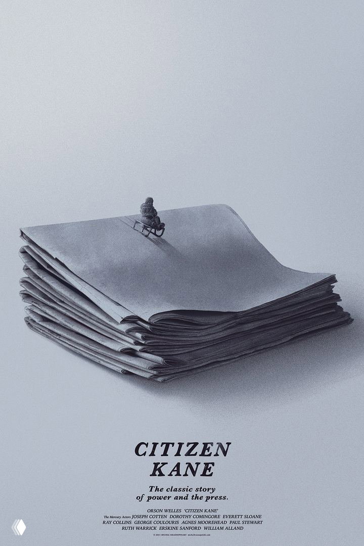 Постер «Picnic at Hanging Rock»: летящая шляпа, простая композиция и пастельный фон создают атмосферу загадочности.