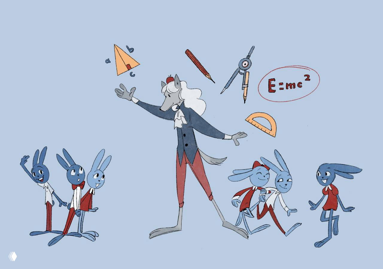 Иллюстрации с животными для росписи школы