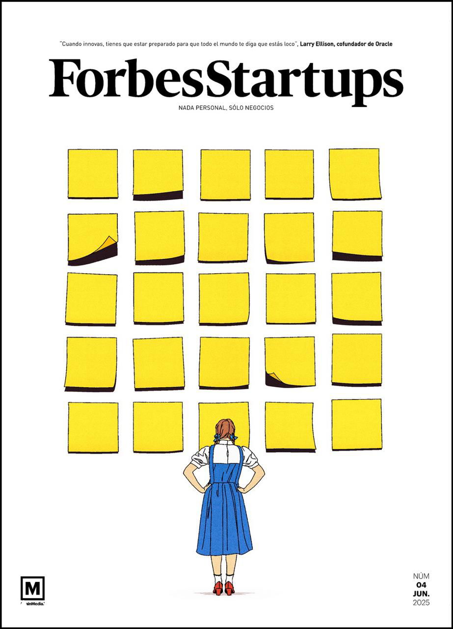 Обложка с сеткой желтых стикеров и фигурой девушки, стоящей перед ними; простая визуальная метафора выбора и организованности, чистый контур и яркий акцент цвета.