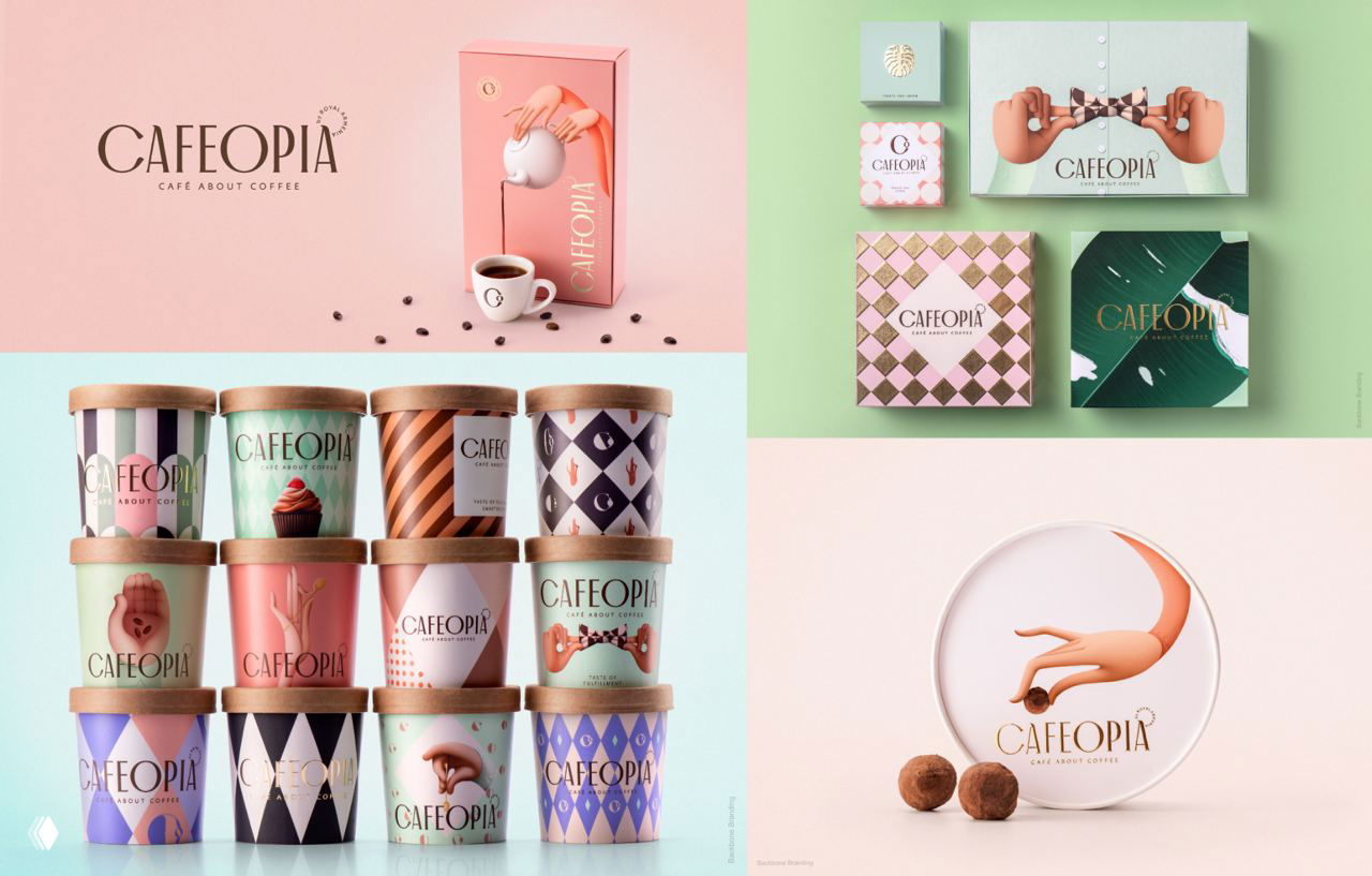 Айдентика и упаковка армянского кафе Cafeopia