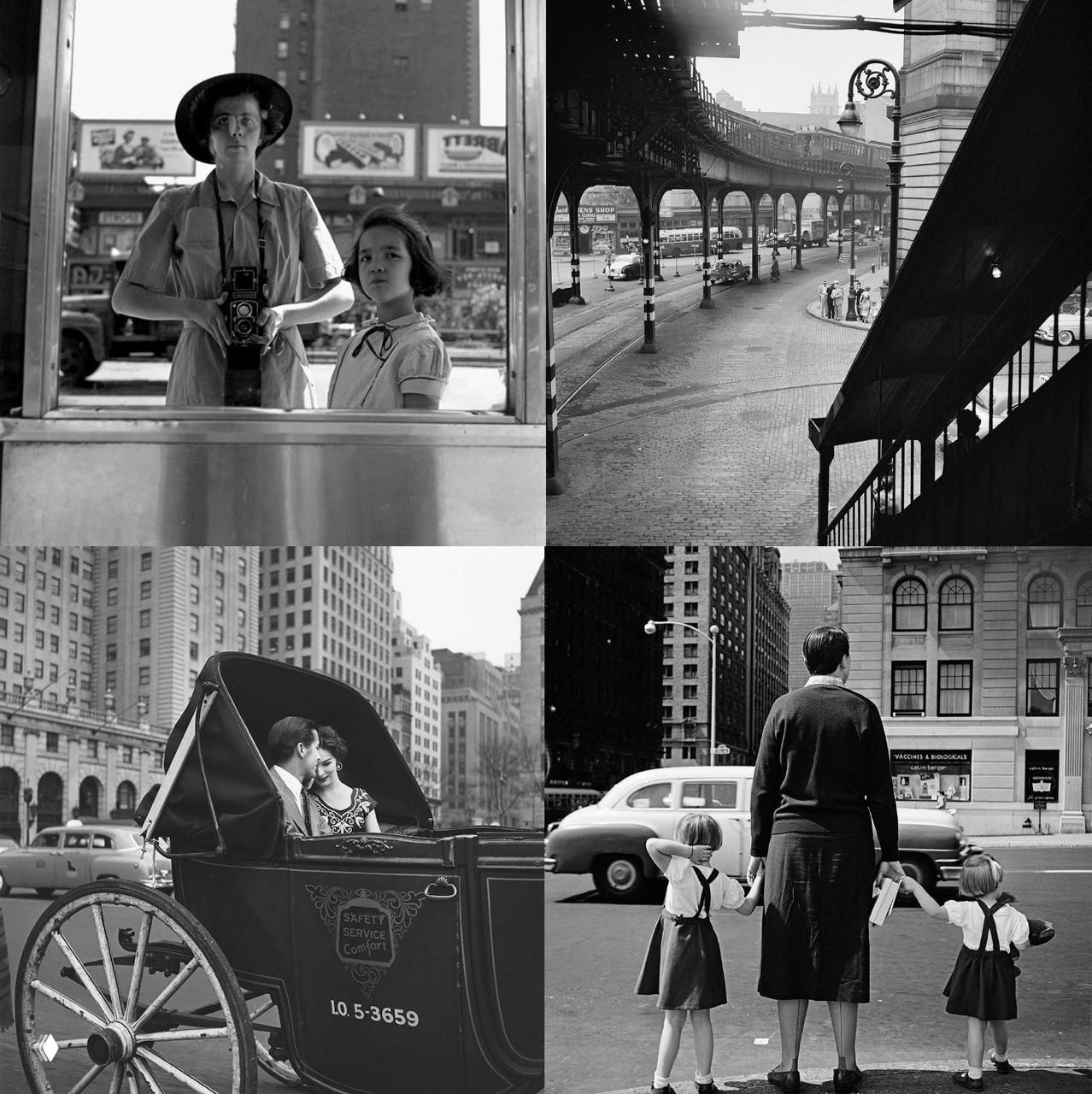 Интерьер автобуса с пассажирами, читающими газеты — атмосфера середины XX века, игра света и тени на пленке.