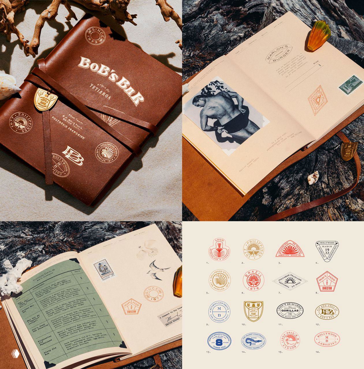 Оформление меню Bob's bar на курорте The Brando