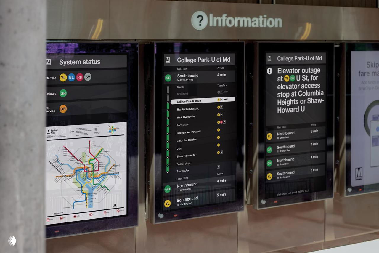 Система цифровых табло метрополитена в Вашингтоне