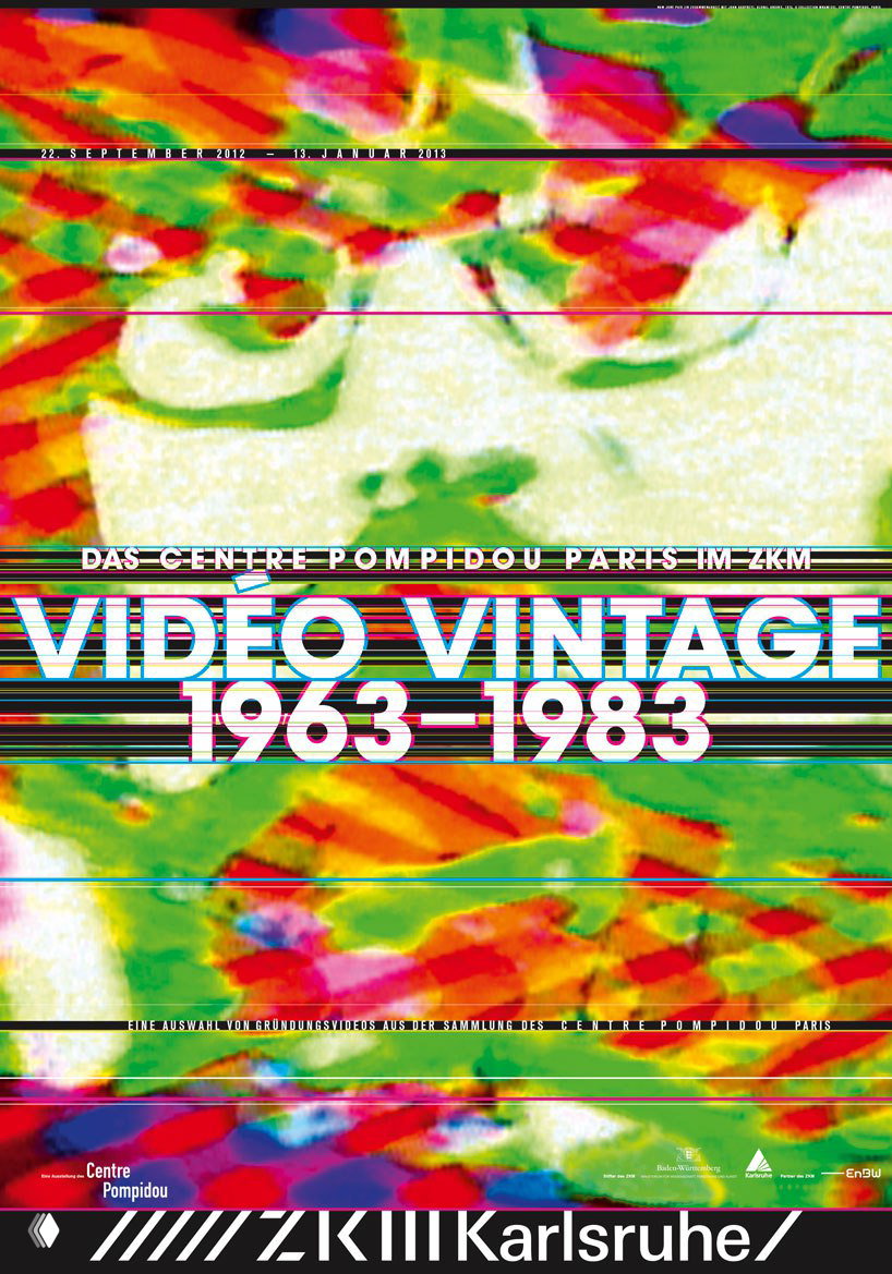 Яркий ретро‑плакат с глитч‑эффектом и заголовком 'VIDEO VINTAGE 1963–1983', насыщенные цвета и шумовая текстура в оформлении.