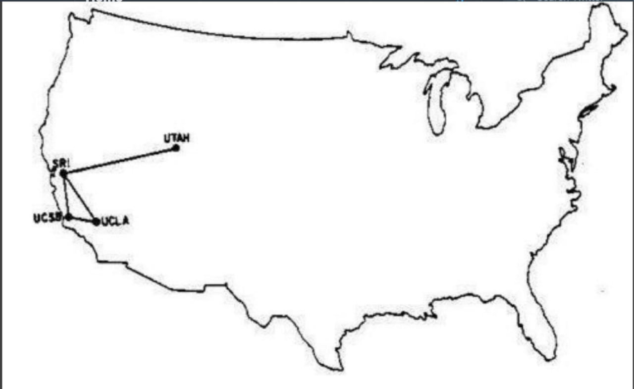 Карта интернета в 1969 году