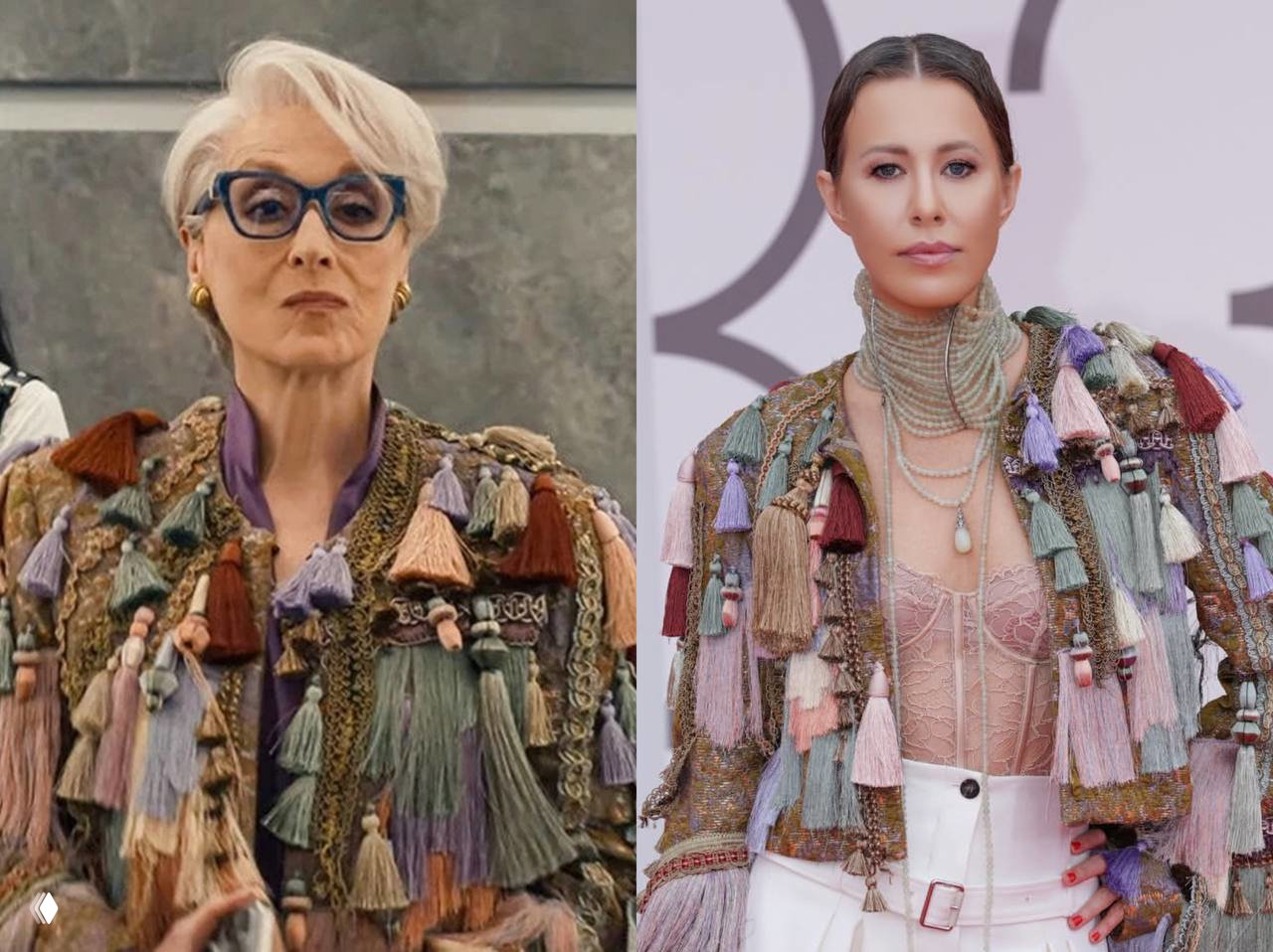 Ксения Собчак и Мерил Стрип в жакете Dries Van Noten