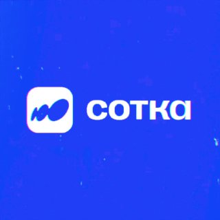 Логотип и фирменный синий фон сервиса «Сотка» на иллюстрации к рекламному объявлению образовательной программы для школьников.