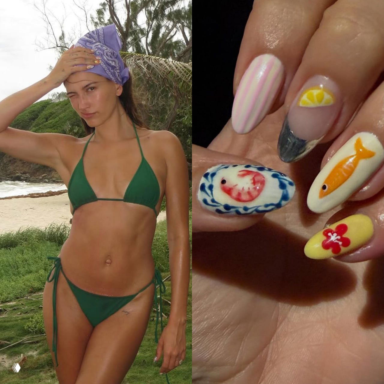 Маникюр, как у Хейли Бибер: частичка лета в ноябре