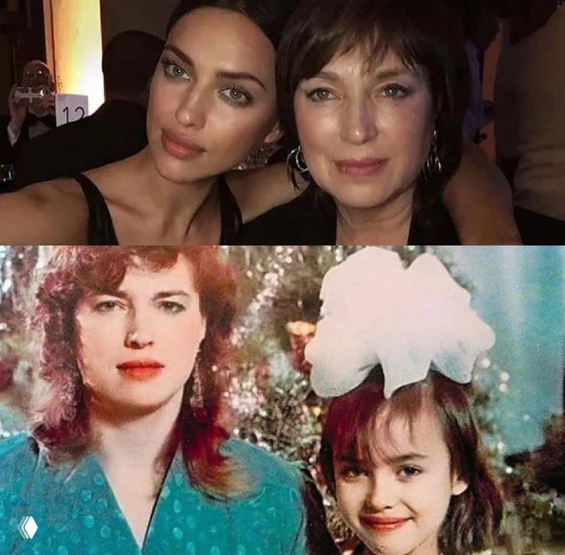 Коллаж ретро и современные фотографии: две женщины и девочка в праздничных образах, ностальгическая семейная композиция.