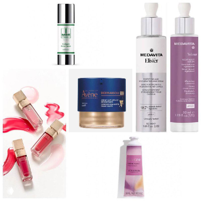 Несколько косметических флаконов и серумов разных марок на белом фоне — визуальная подборка средств-победителей в уходовых категориях 2026.