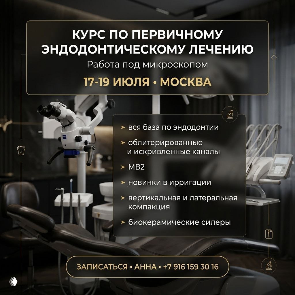 Курс по первичной эндодонтии — Москва, 17–19 июля