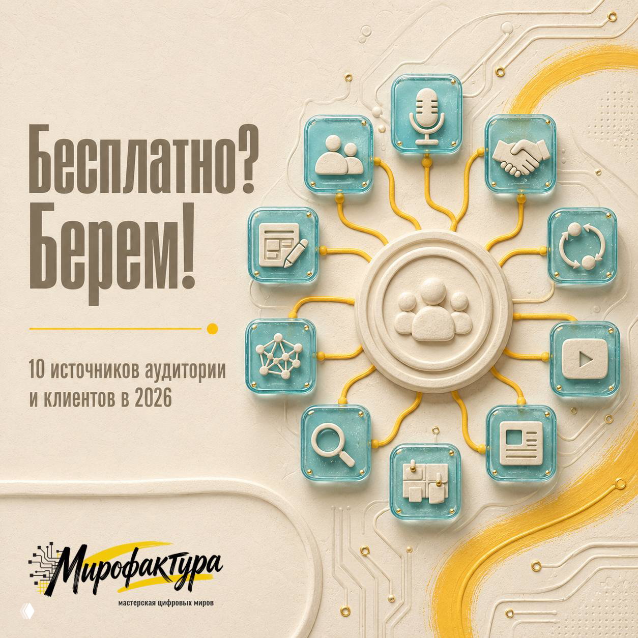 Бесплатно? Берем! — 10 источников аудитории 2026