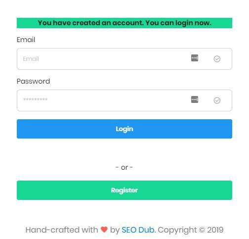 You have created an account. You can login now — UX fail