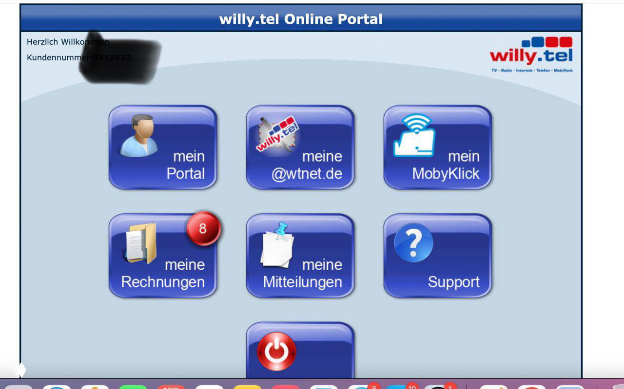 Онлайн-портал массового провайдера в Гамбурге