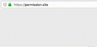 Скриншот окна браузера с адресной строкой и примером домена permission.site — иллюстрация запроса разрешения на веб‑пуши в интерфейсе браузера.